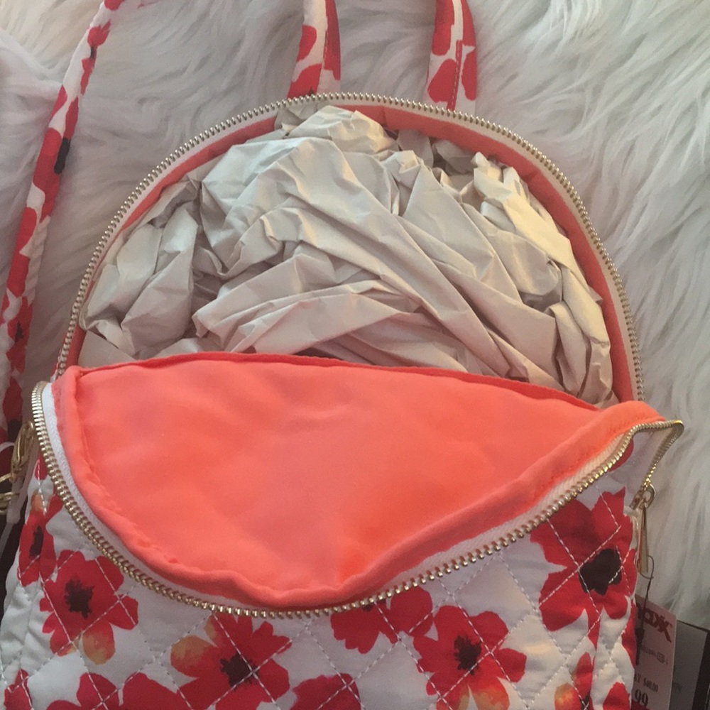 Nanette Lepore Floral Quilted Backpack NWT Poppy Print - Picture 8 of 10